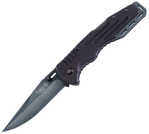 Fusion Salute, G-10 Handle, Black Blade, Plain, FF-11