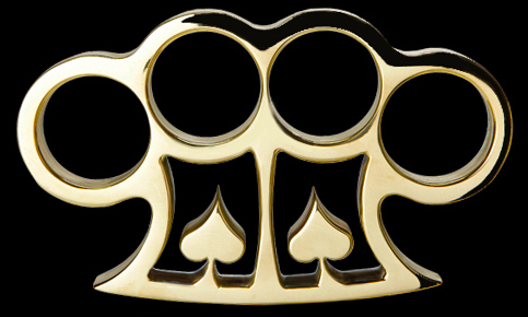 American Made 2 Spades Brass Knuckles