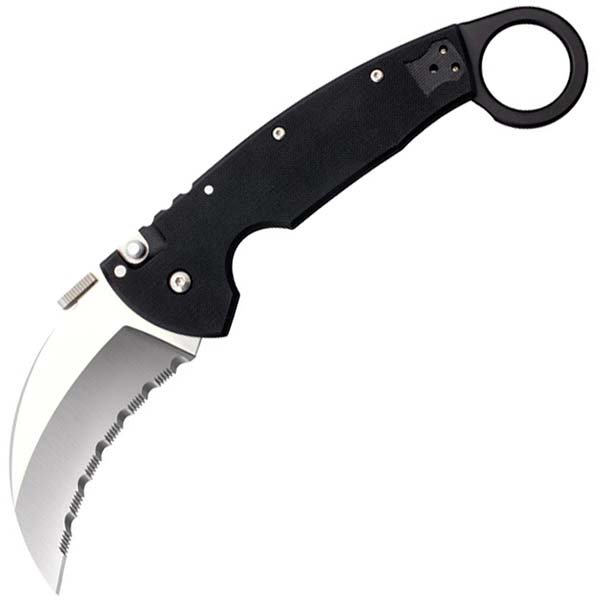 Cold Steel 22KFS Tiger Claw, Black G10 Handle, Serrated Plain