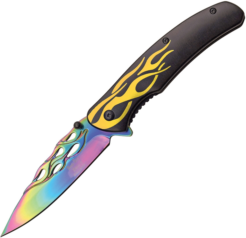 Dark Side DSA040YL Flame Linerlock A/O Knife, Yellow