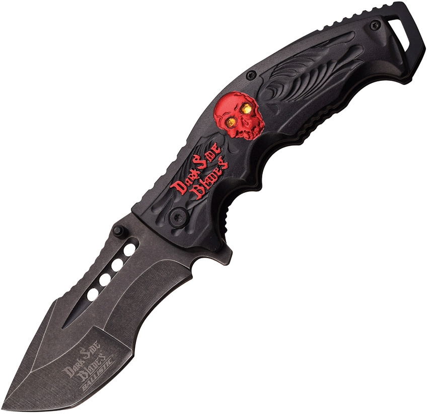 Dark Side DSA044RD Skull Linerlock A/O Knife, Red