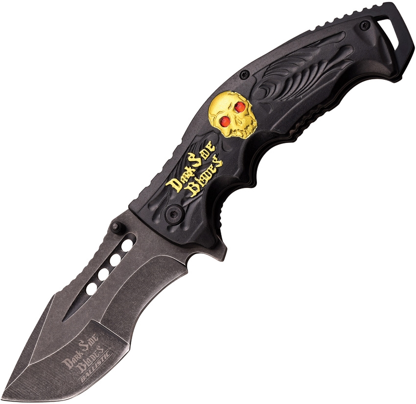 Dark Side DSA044YL Skull Linerlock A/O Knife, Yellow