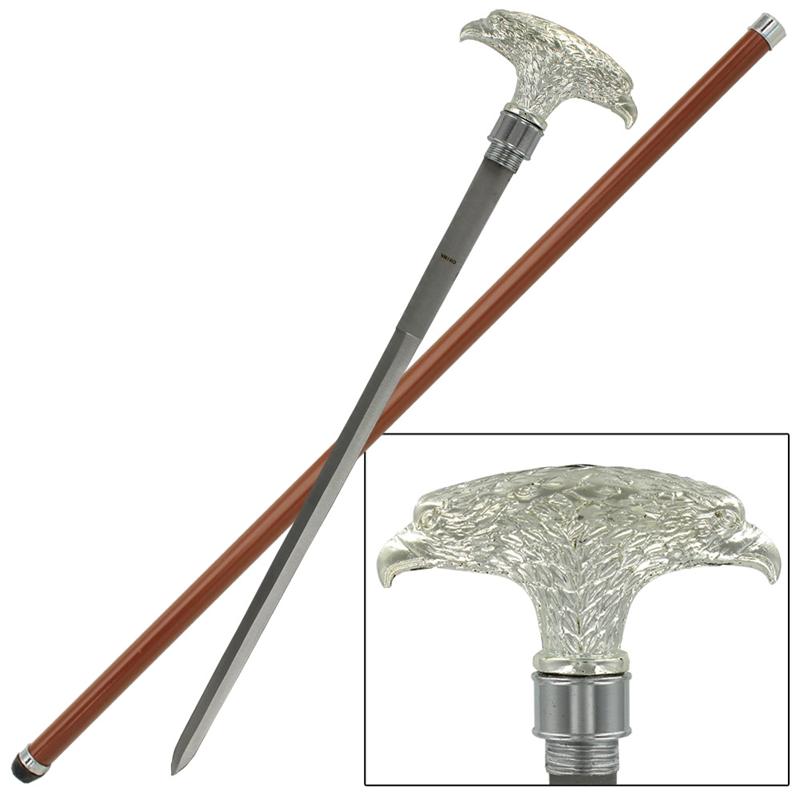 Double American Eagle Walking Sword Cane