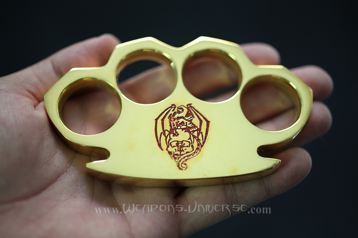 Dragon Skull Real Brass Knuckles, Red