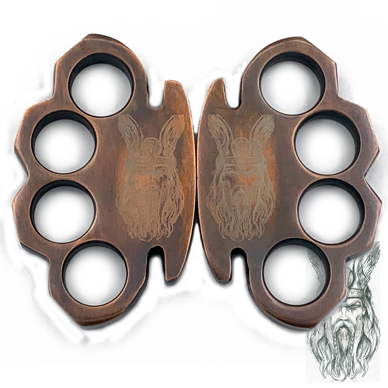 CI 400 CA CL DUALVIKING Valhalla Viking Warrior Copper Brass Knuckles Set Both Sides