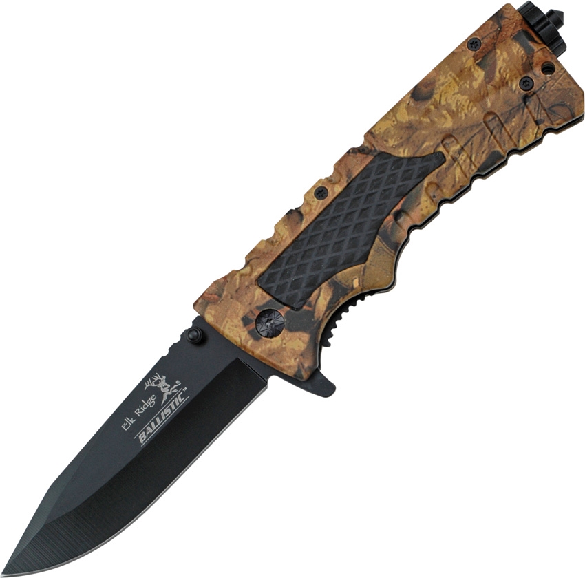 Elk Ridge ERA001JC Linerlock A/O Knife, Jungle Camo