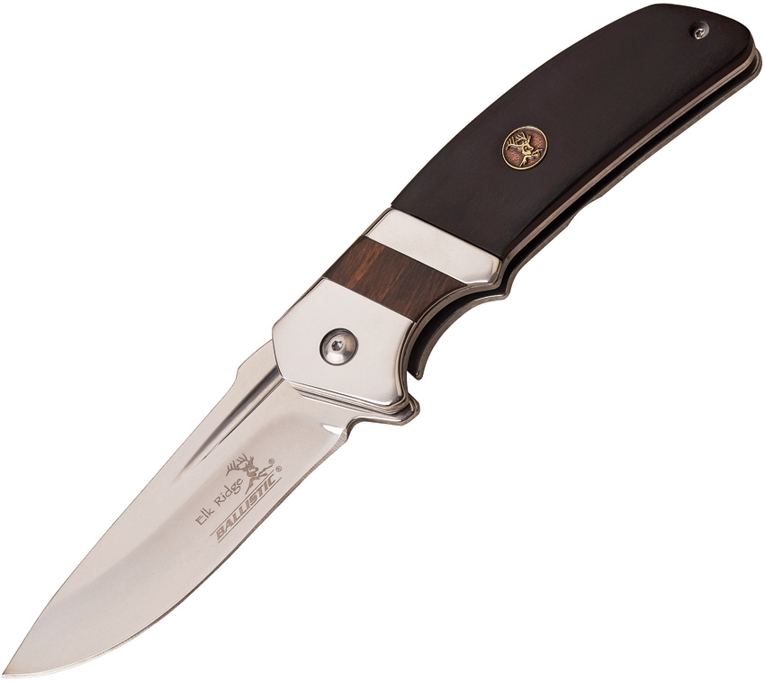 Elk Ridge ERA167BK Framelock A/O Knife, Pakkawood