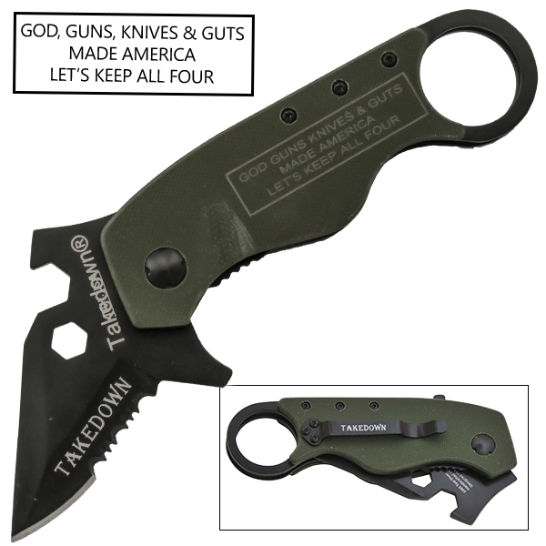 God, Guns, Knives & Guts Spring Assisted Knife