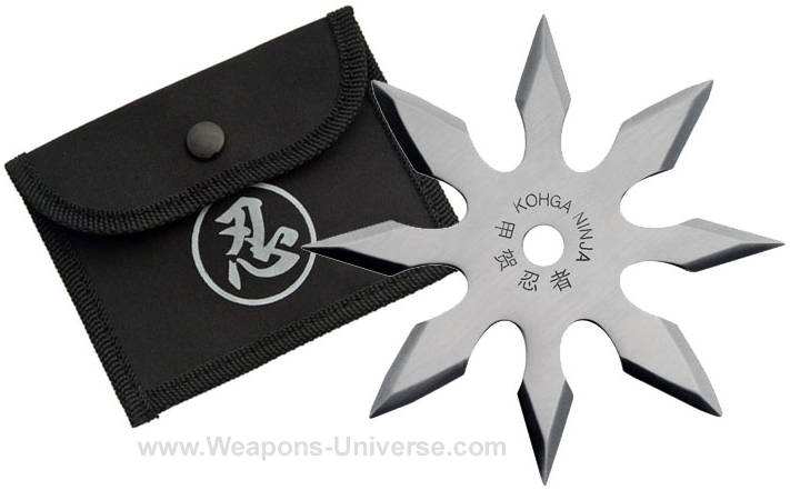 Happogota Shuriken, Semi Pro, 8 Pointed, Silver, 4 inches