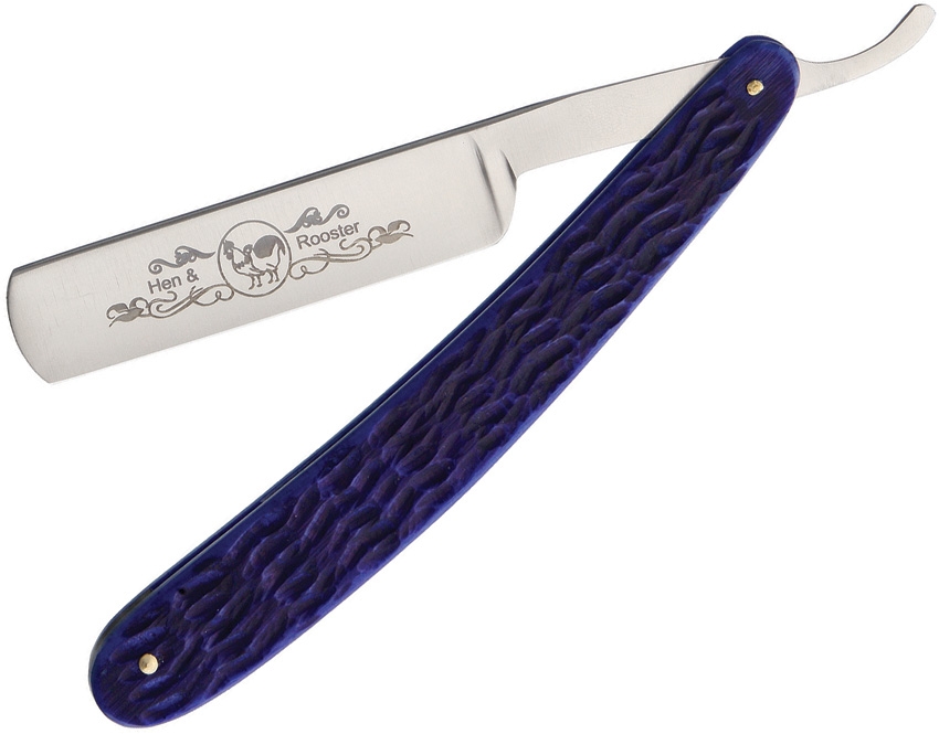 Hen and Rooster HR401BLPB Straight Razor Blue Pick Bone