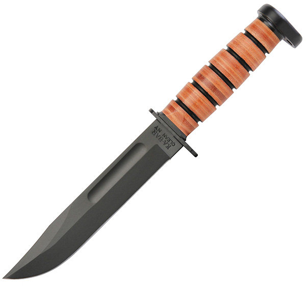 KA-BAR 1317 Dog's Head Utility Knife, Stacked Leather