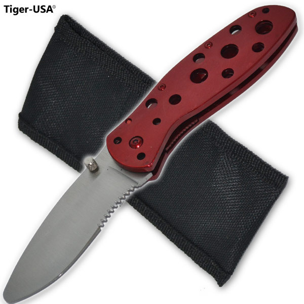 Shredder Spring Assisted Knife, Red