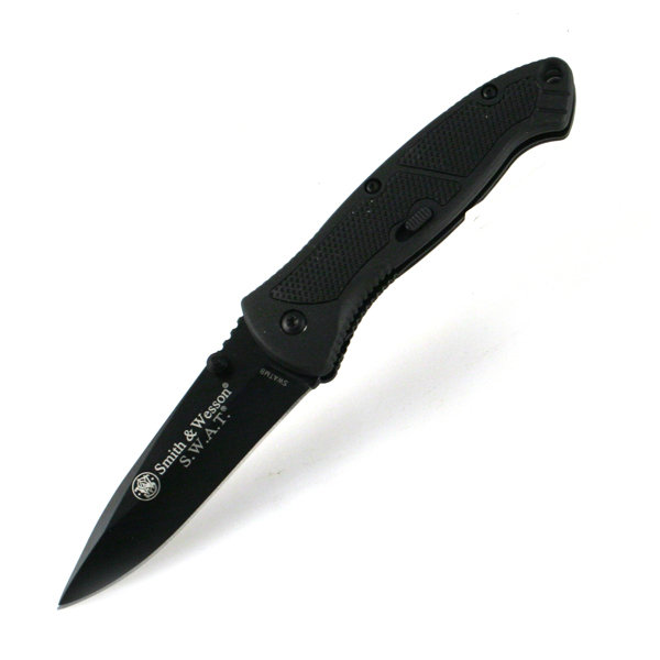 Smith & Wesson SWATMB SWAT Magic, Medium, Black, Plain Knife