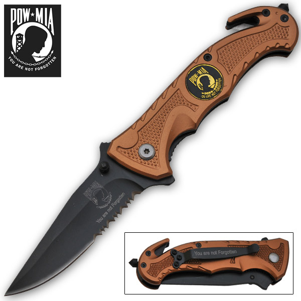 Tactical Rescue Folder Tan Knife