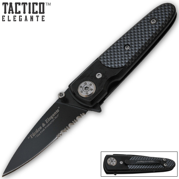 Tactico & Elegante - Spring Assisted Knife, Carbon Fiber